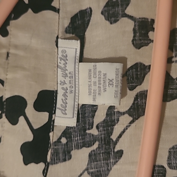 Womens deane and white blouse jacket button down long sleeve 3x - Picture 3 of 4